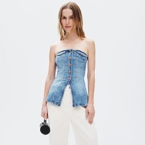 Wrangler Denim Bustier Button Top- size large